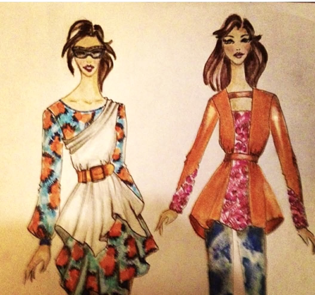Fashion sketches by Aleena Khan