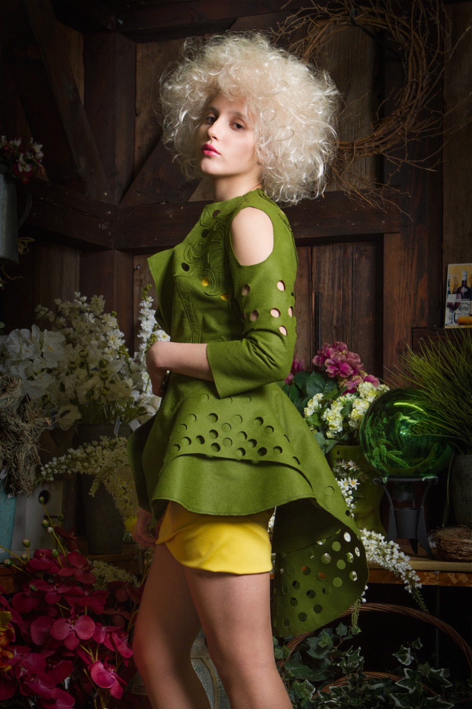 Laser-cut peplum jacket