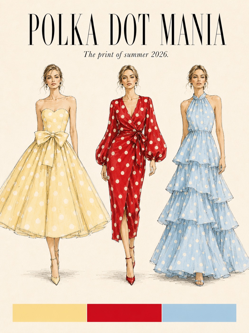 Polka Dot Mania trend board — the print of summer 2027